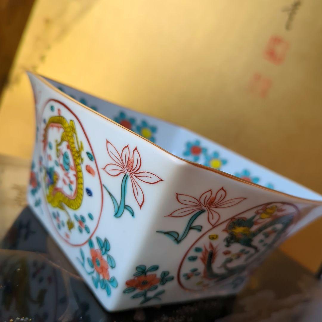 古美術骨董品　茶道具　平安陶春　倣萬暦枡鉢　萬暦年製