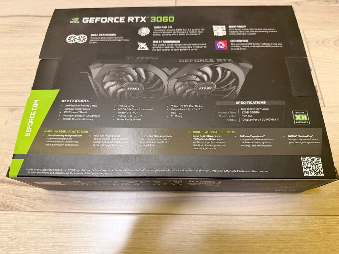アスク【動作確認済】MSI RTX 3060 VENTUS 2X 12G OC