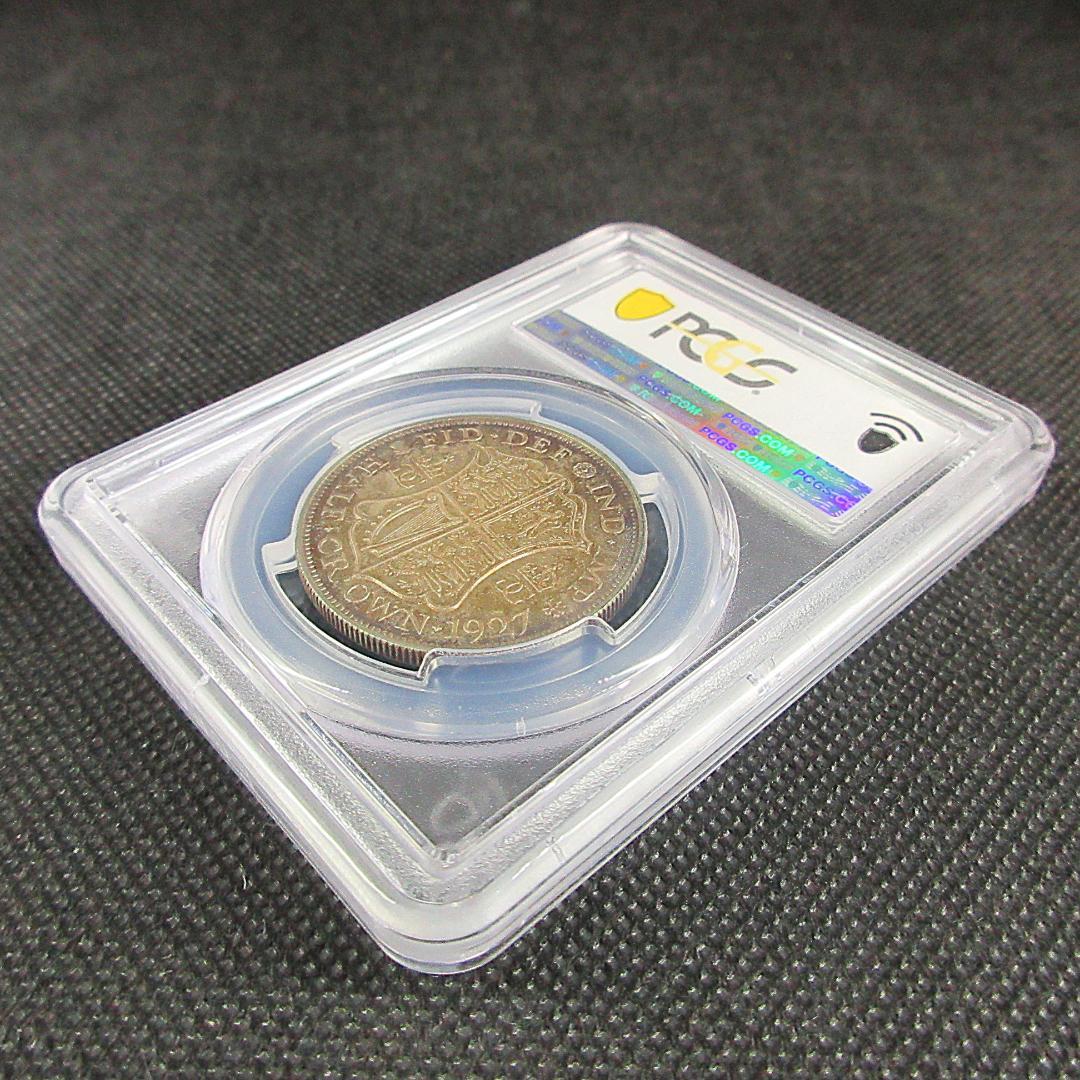 1927 イギリス 1/2クラウン 銀貨 ジョージ NGC アンティーク 