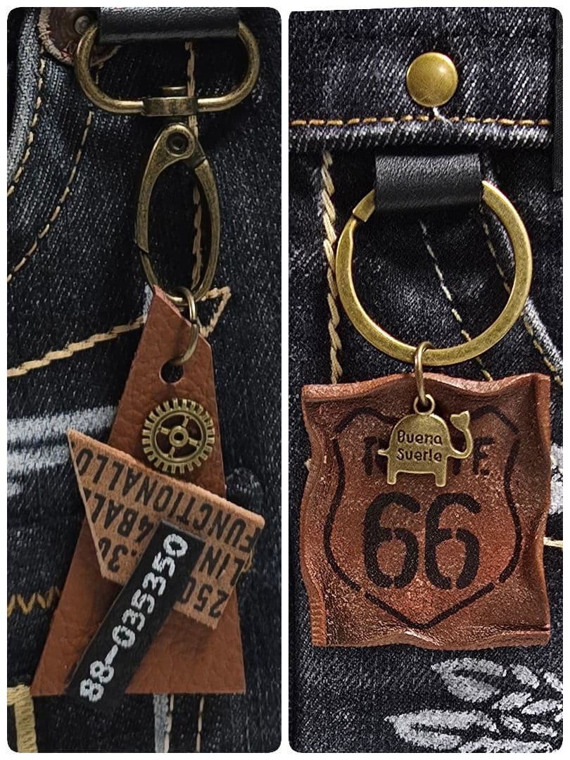 デニムリメイクバッグ 男前 大きめウェスタン調 AMRY 底板 ストラップ付き