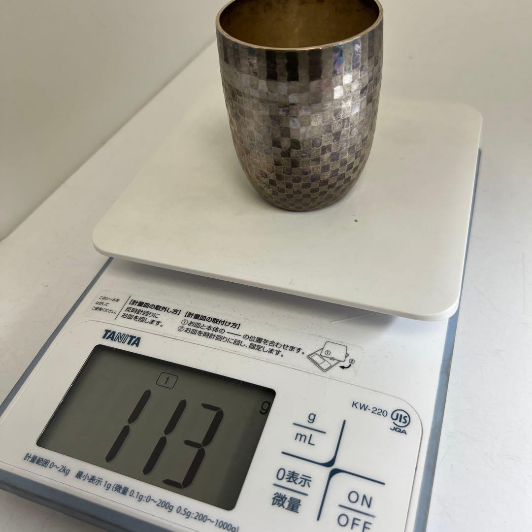 いづみけん　silver925ぐい呑　113g/高6.8㎝東Y8-0217☆2F