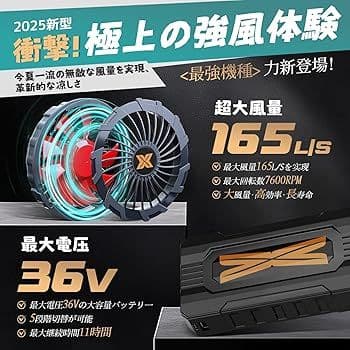 【新品】最強36V出力！！ファンバッテリーセット 空調服 大容量20000mAh