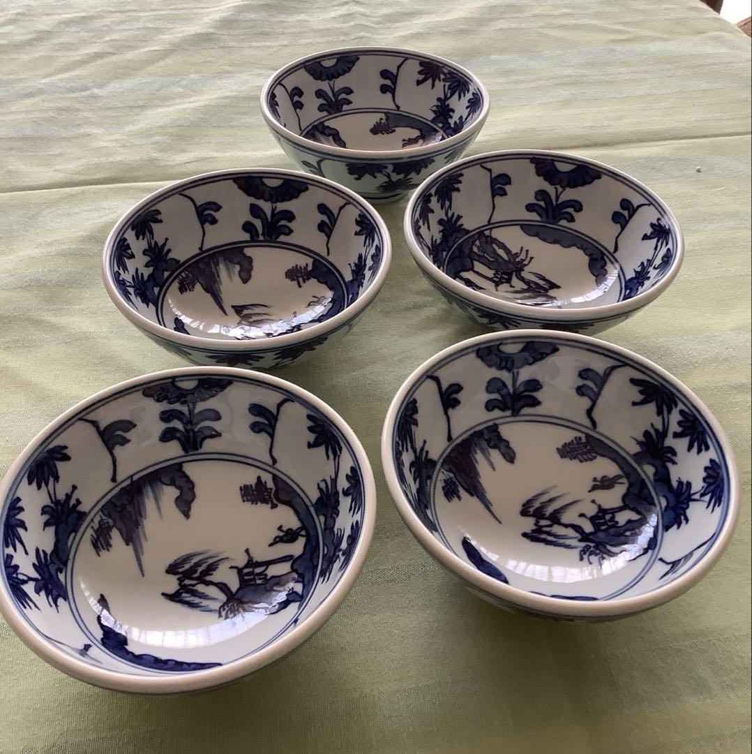 有田焼　源右衛門窯　古染付山水見込　飯碗　茶碗　伝統工芸