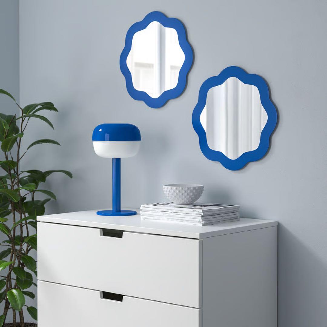 IKEA(イケア)PRUNKHALLONプルンクハロンミラーブルー40cm