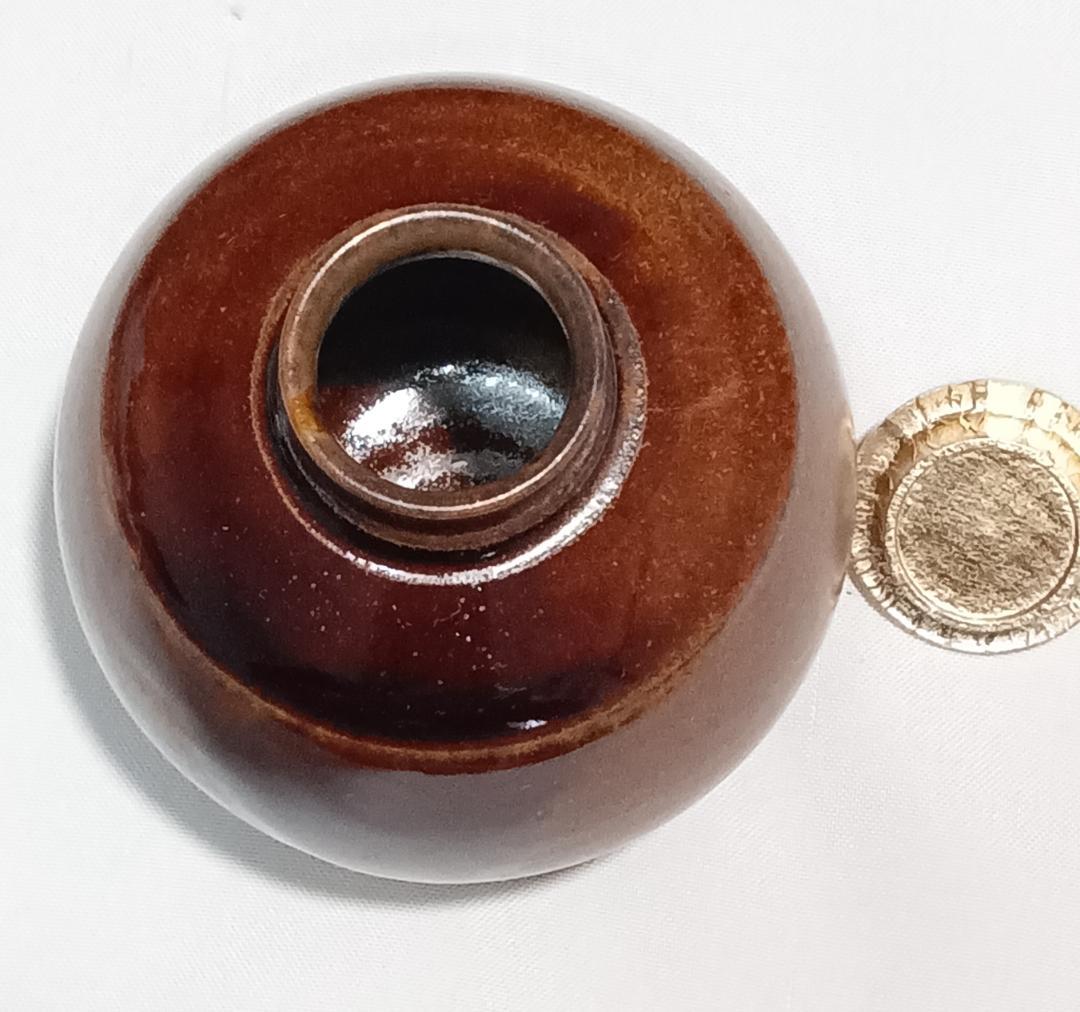 茶道具　唐物大名物　笹田有祥作　摸本能寺文琳茶入　朝倉関東仕覆付　美品！