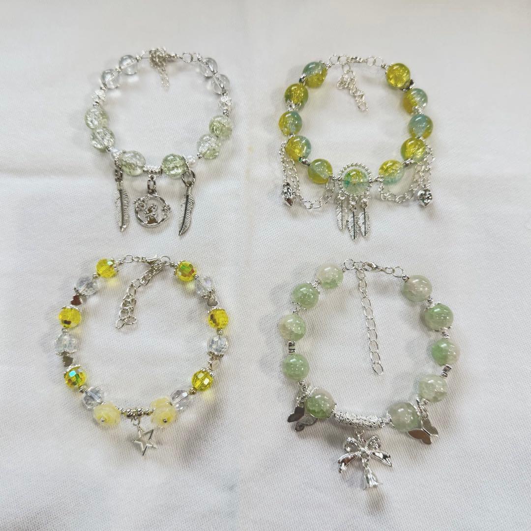 【39点まとめ売り】ガラスビーズ ブレスレット ハンドメイド