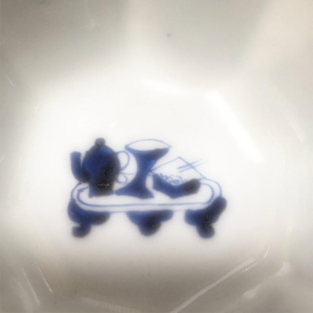古伊万里 染付青玉瓔珞文向付　江戸後期