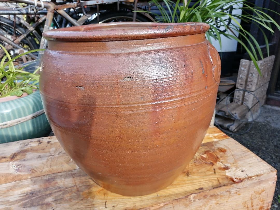 骨董　明治〜大正　龜　壺　時代物