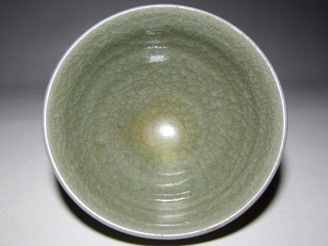 三代 諏訪蘇山(諏訪 修) 青磁茶碗 栞付き　　　　　　　e254