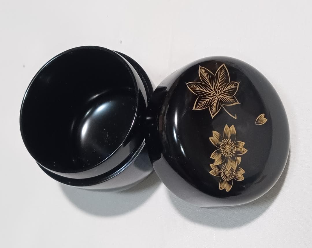 茶道具　沈金彫細工棗　沈金彫師観斎作　春秋沈金彫棗　雲錦文沈金棗　美品！！