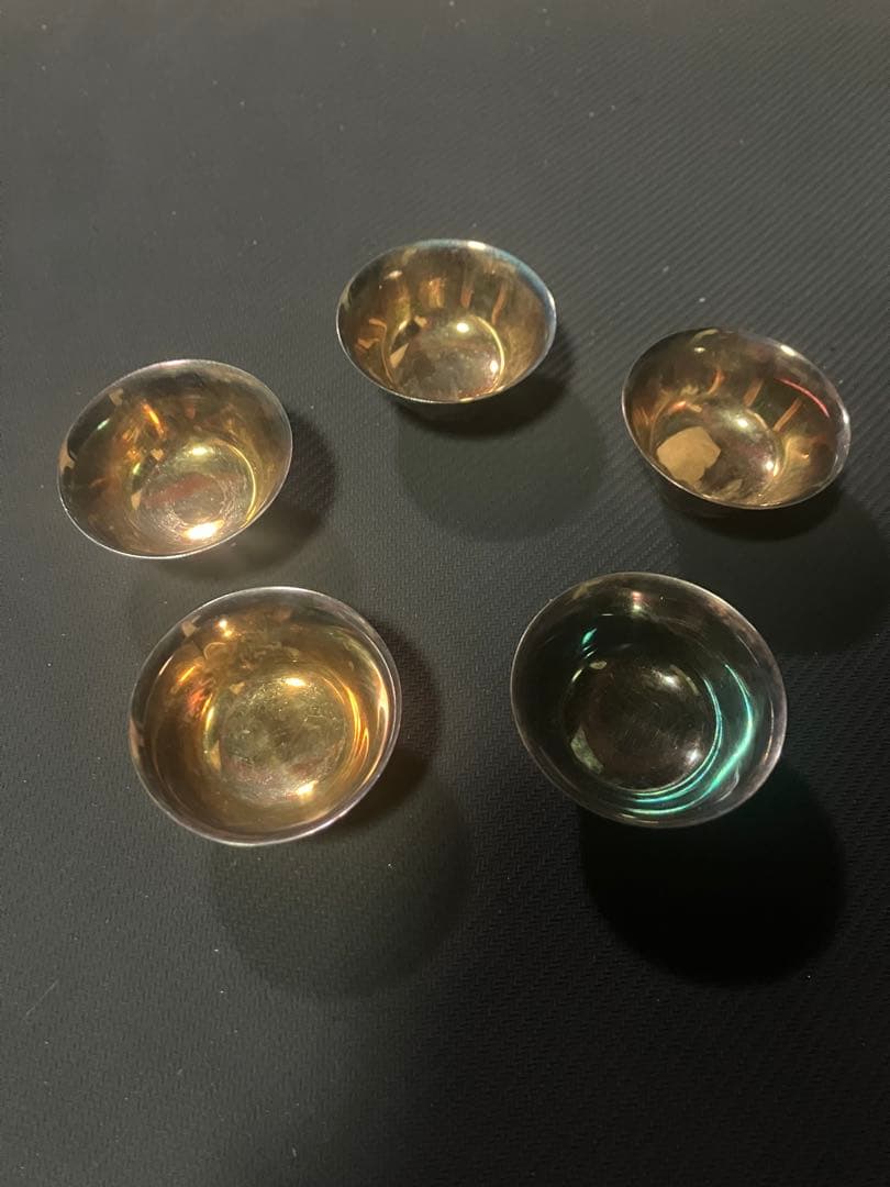 純銀　岩橋造　刻印有　酒杯 5客