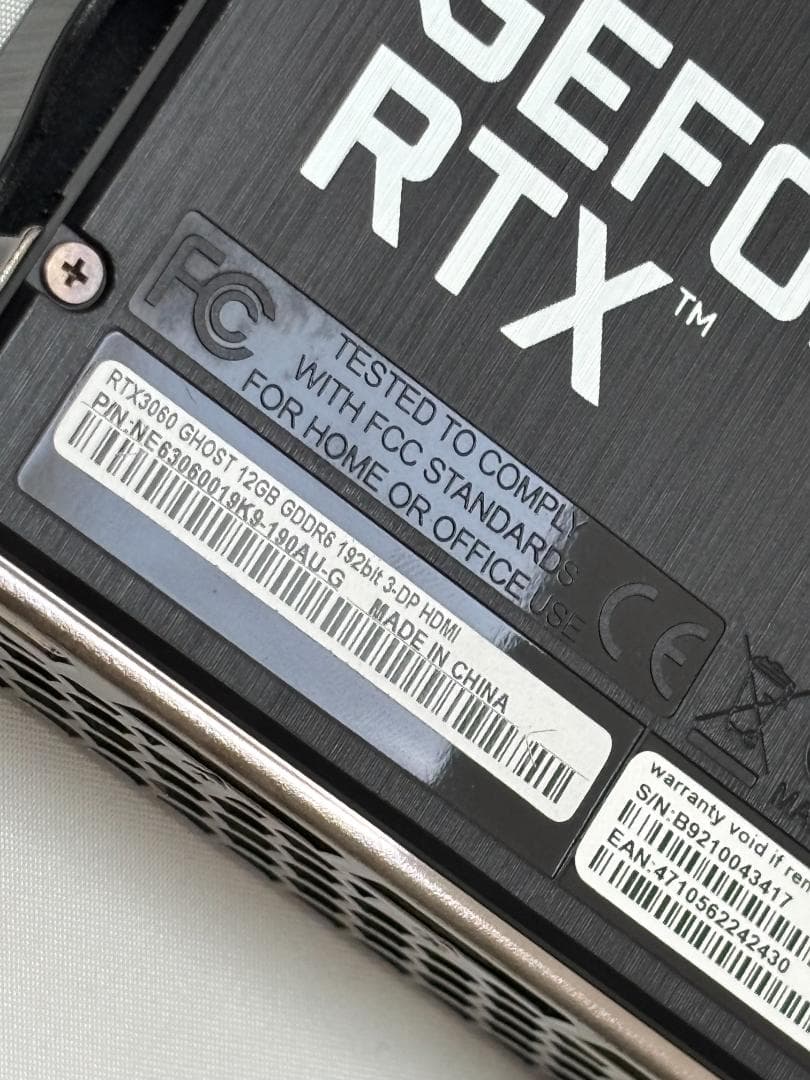 【美品】Gainward GeForce RTX 3060 12GB