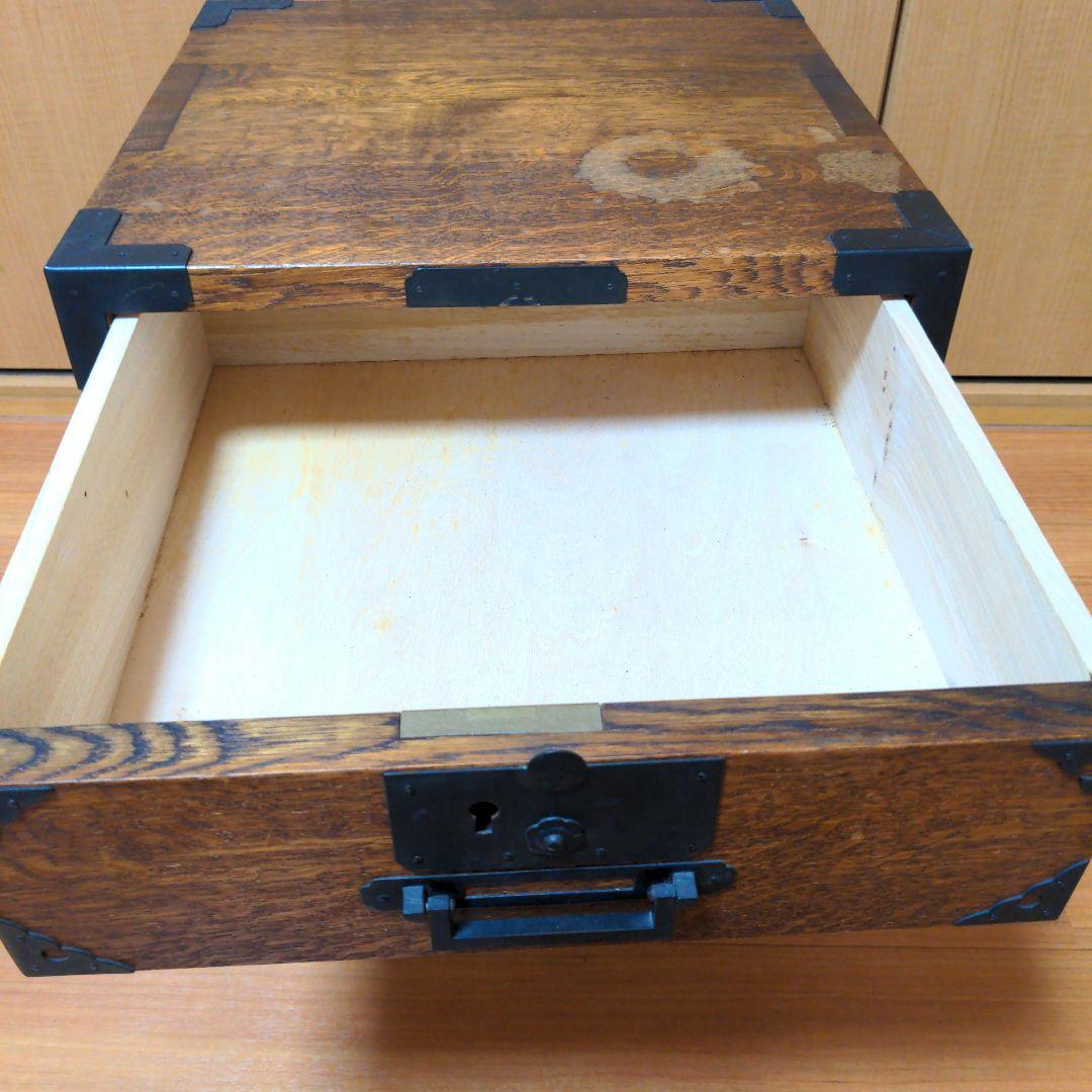 キツツキ　飛騨産業船箪笥　小物入　三段 アンティーク 小箪笥 和箪笥 ミニ箪笥