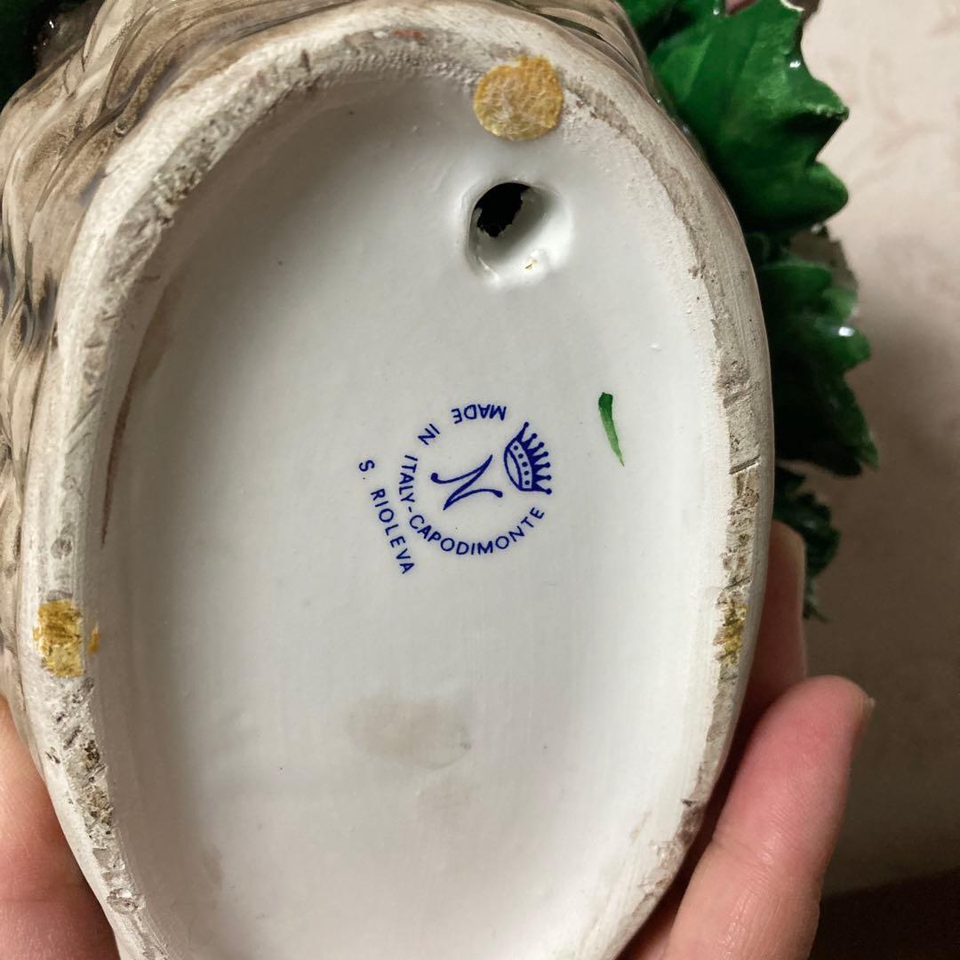 陶器製花　カラフルな花　置物