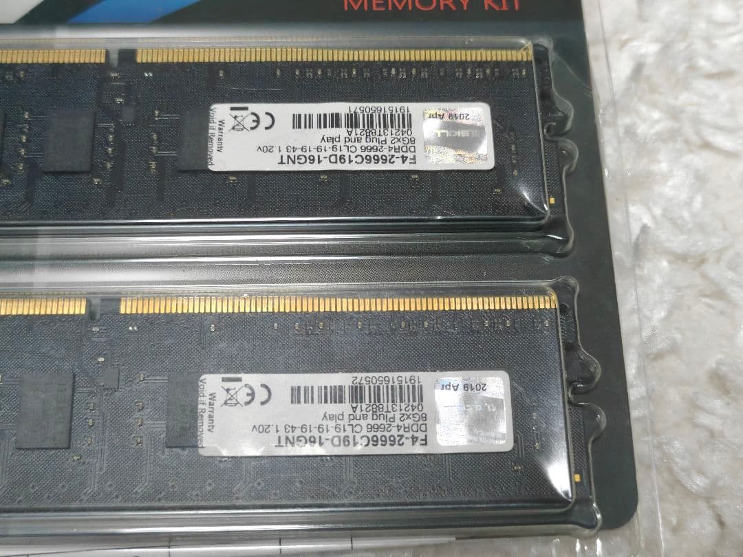 【保証書付き】G.Skill DDR4 2666 合計8GB×2枚 合計16GB