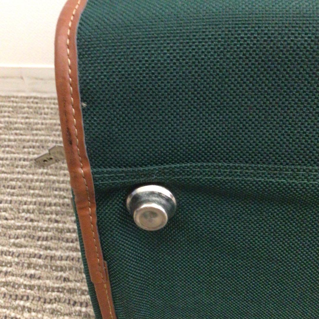 【希少】ランセル LANCEL キャンバス×本革 ボストンバッグ 緑
