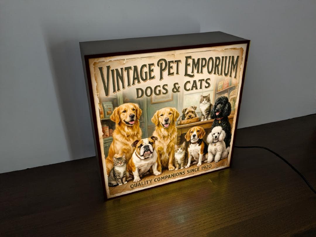 【オーダー無料】犬 猫 オーナー ペットショップ 看板 置物 雑貨 ライトBOX