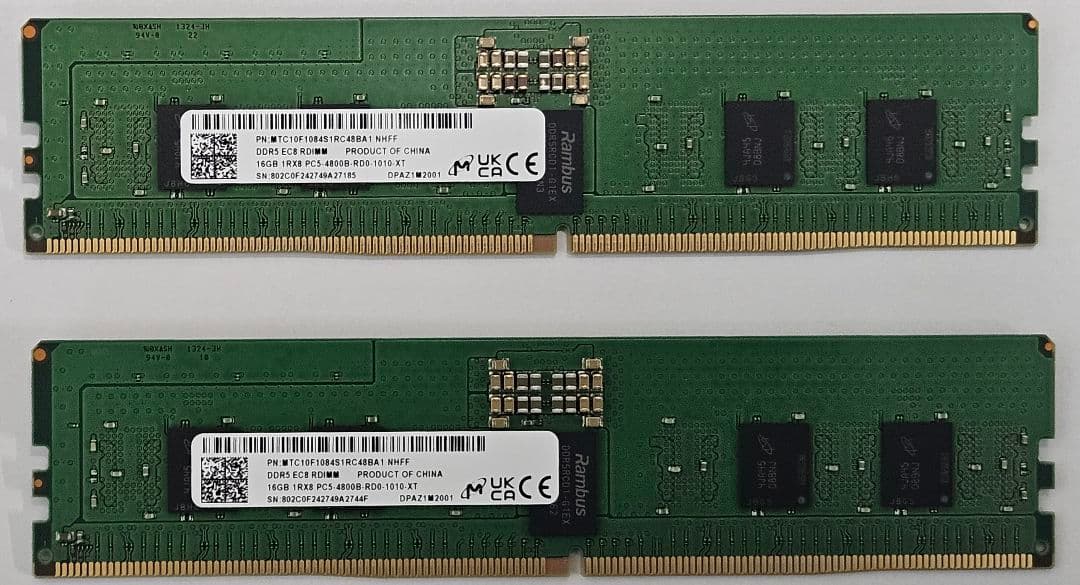Lenovo DDR5 16GBメモリ2本セット