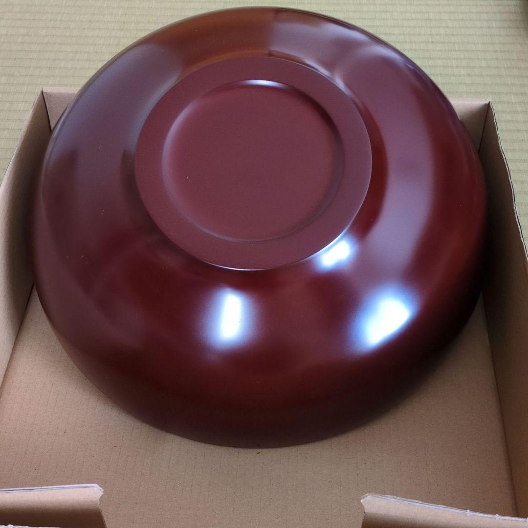 【未使用】漆器 こね鉢 36㎝ 古代朱