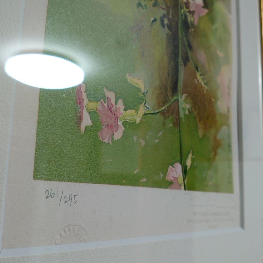 【10000円値下げ】トレンツ・リャド「つりがね草」リトグラフ版画 58.5cm