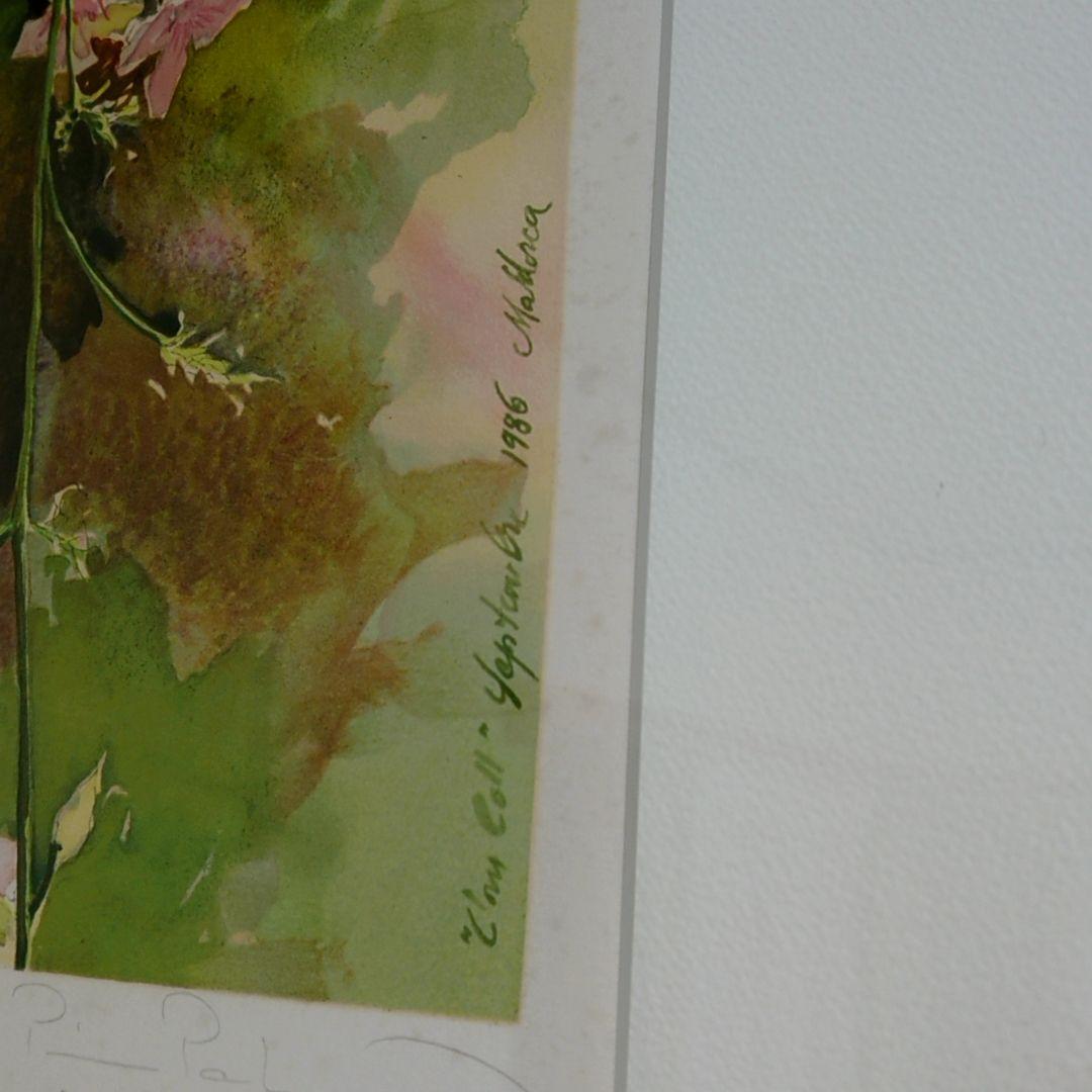 【10000円値下げ】トレンツ・リャド「つりがね草」リトグラフ版画 58.5cm