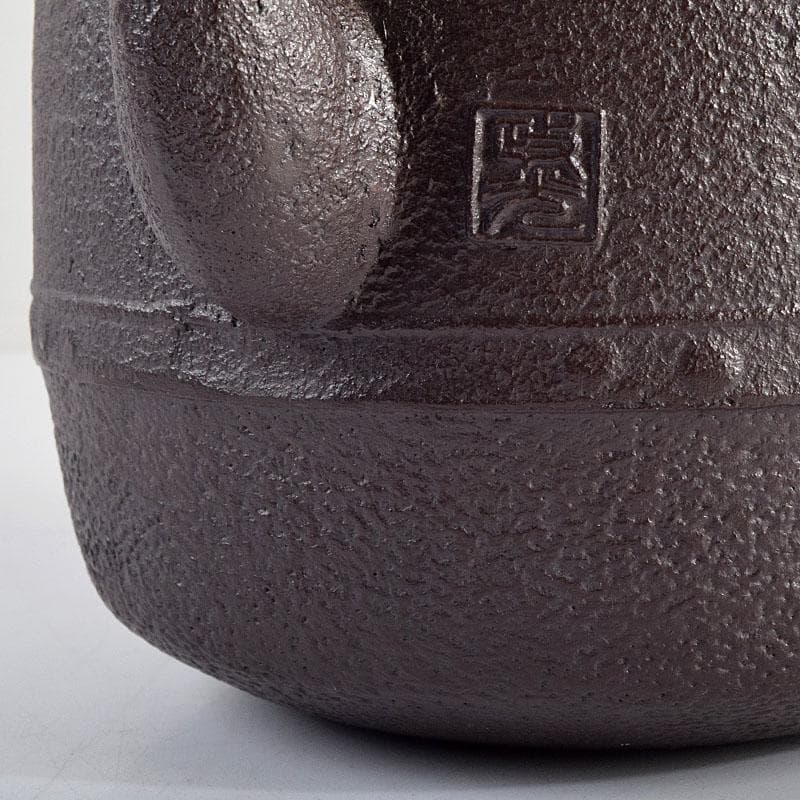 M子　釜師菊地政光作　万代屋斑紫銅蓋　鋲打文　鉄瓶　共箱　D　R9420B