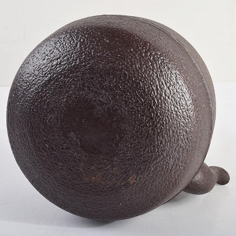 M子　釜師菊地政光作　万代屋斑紫銅蓋　鋲打文　鉄瓶　共箱　D　R9420B