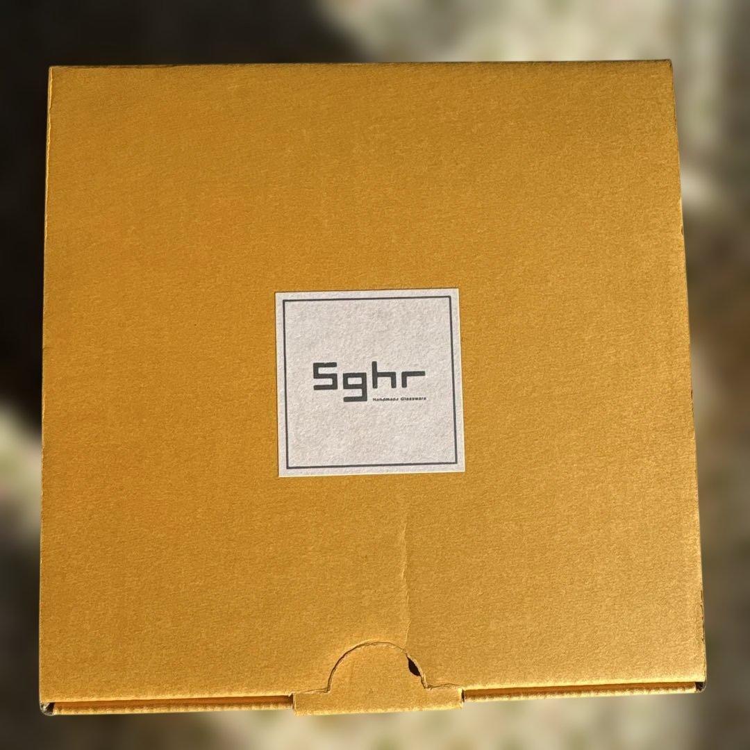 スガハラ　赤いハート型ガラス花瓶と小皿セット