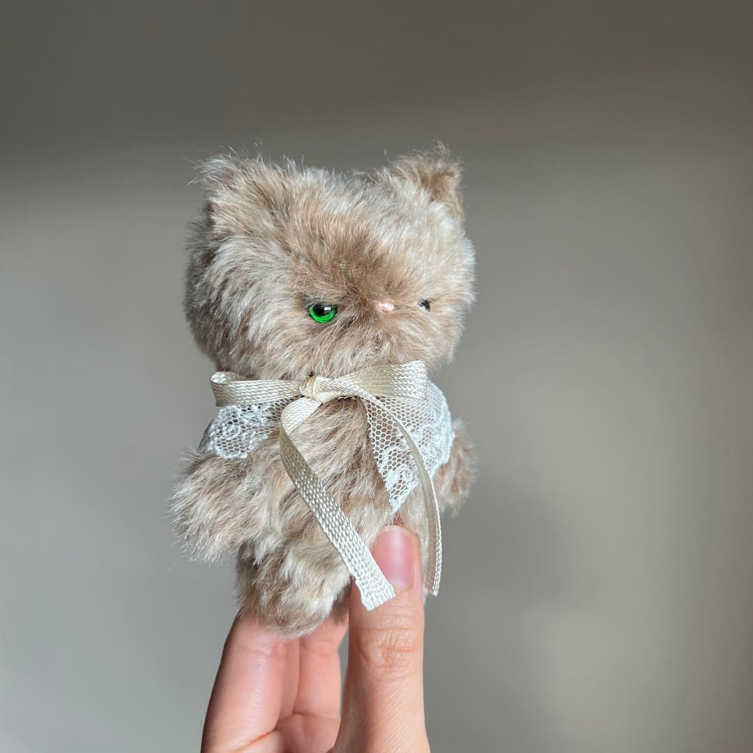 ほうじ茶ラテ　猫　ぬいぐるみ　作家　テディベア　アートドール　ハンドメイド