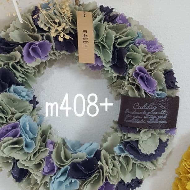 ハンドメイド　布リース　秋色あじさい