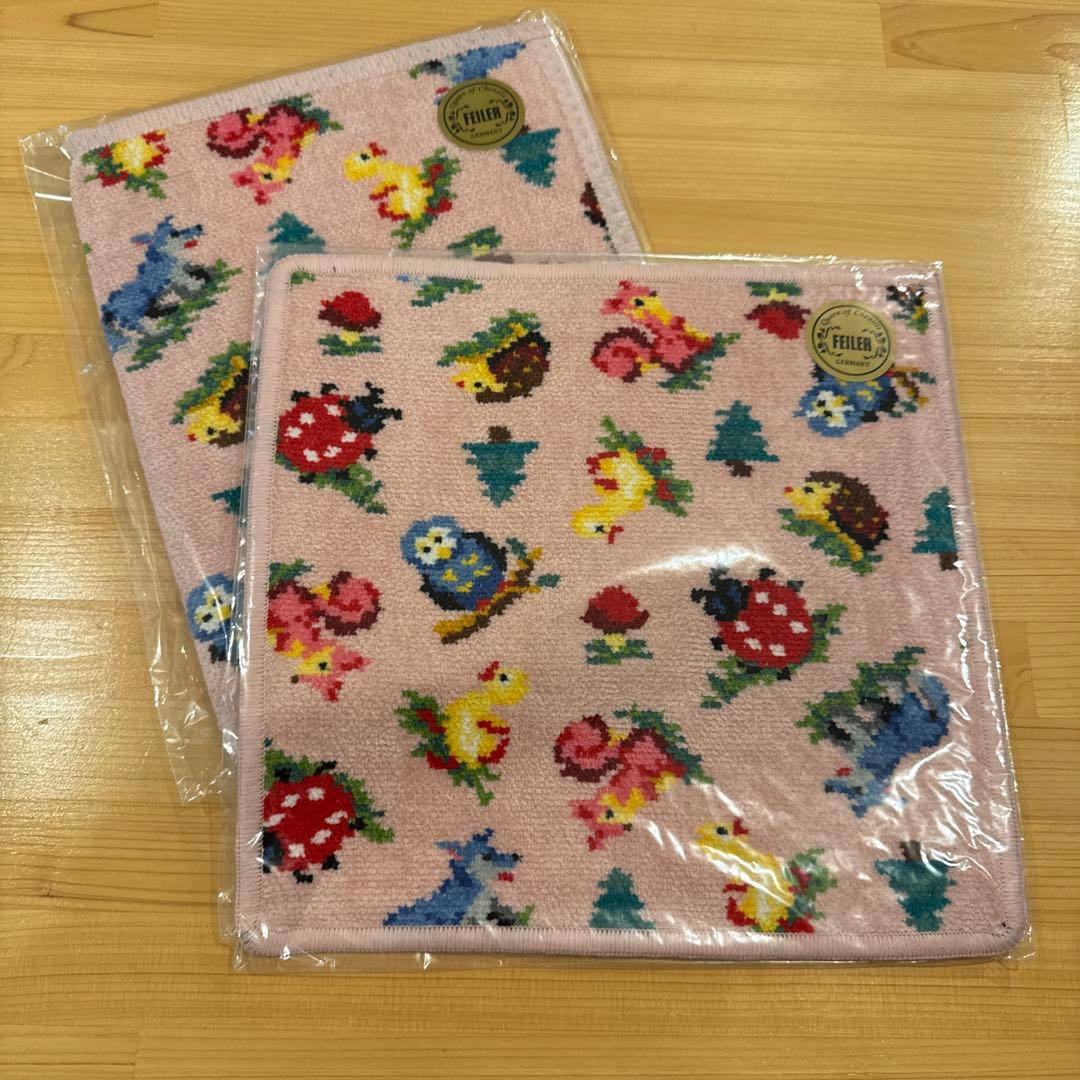 FEILER ピンク ハイジフォレストタオルハンカチ とゲストタオル2枚セット
