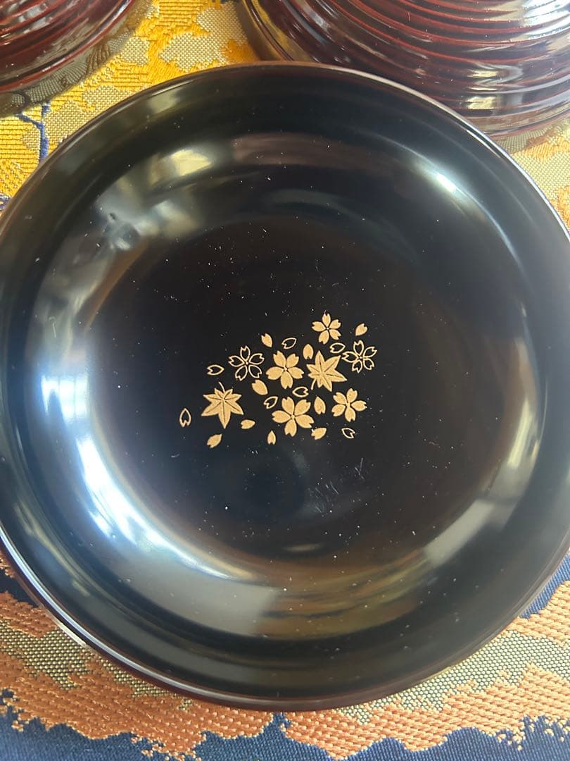 【未使用】吸物椀 5椀 高級漆器 木製 溜塗 見返し松葉 内朱 茶道具 茶懐石