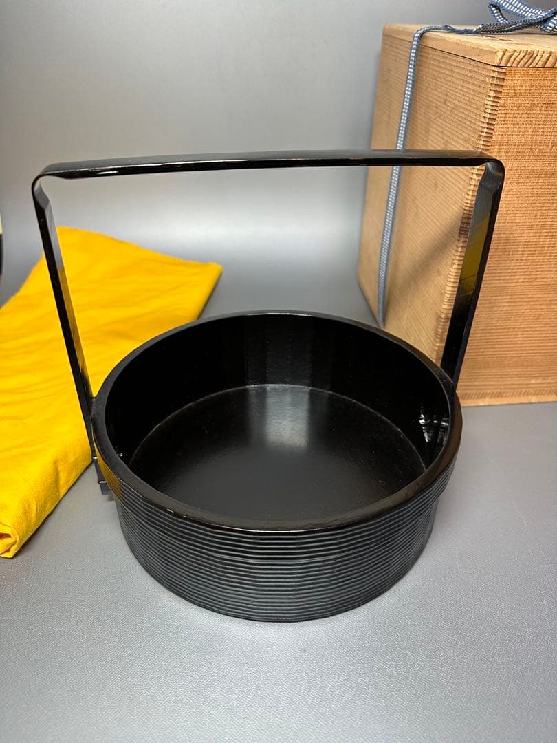 宗旦丸形　煙草盆　赤尾隆斎　共箱　黄布　お茶道具　美品