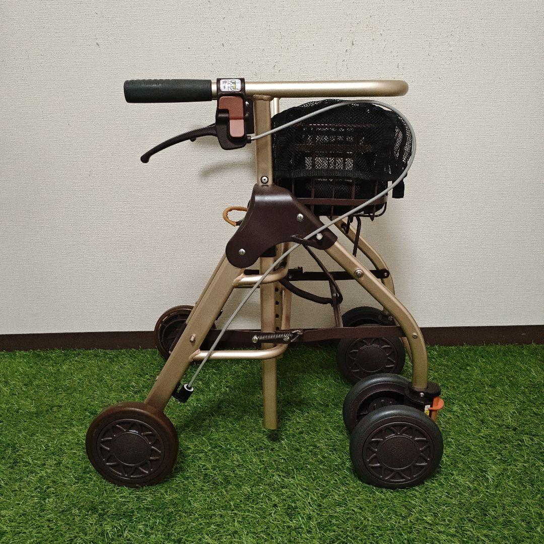 幸和製作所　歩行車　テイコブリトルホーム　waw05　ブラウン　バック付き