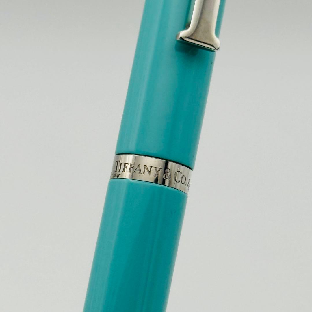 美品 ティファニー Tクリップ ボールペン SV925 シルバー ブルー 文房具