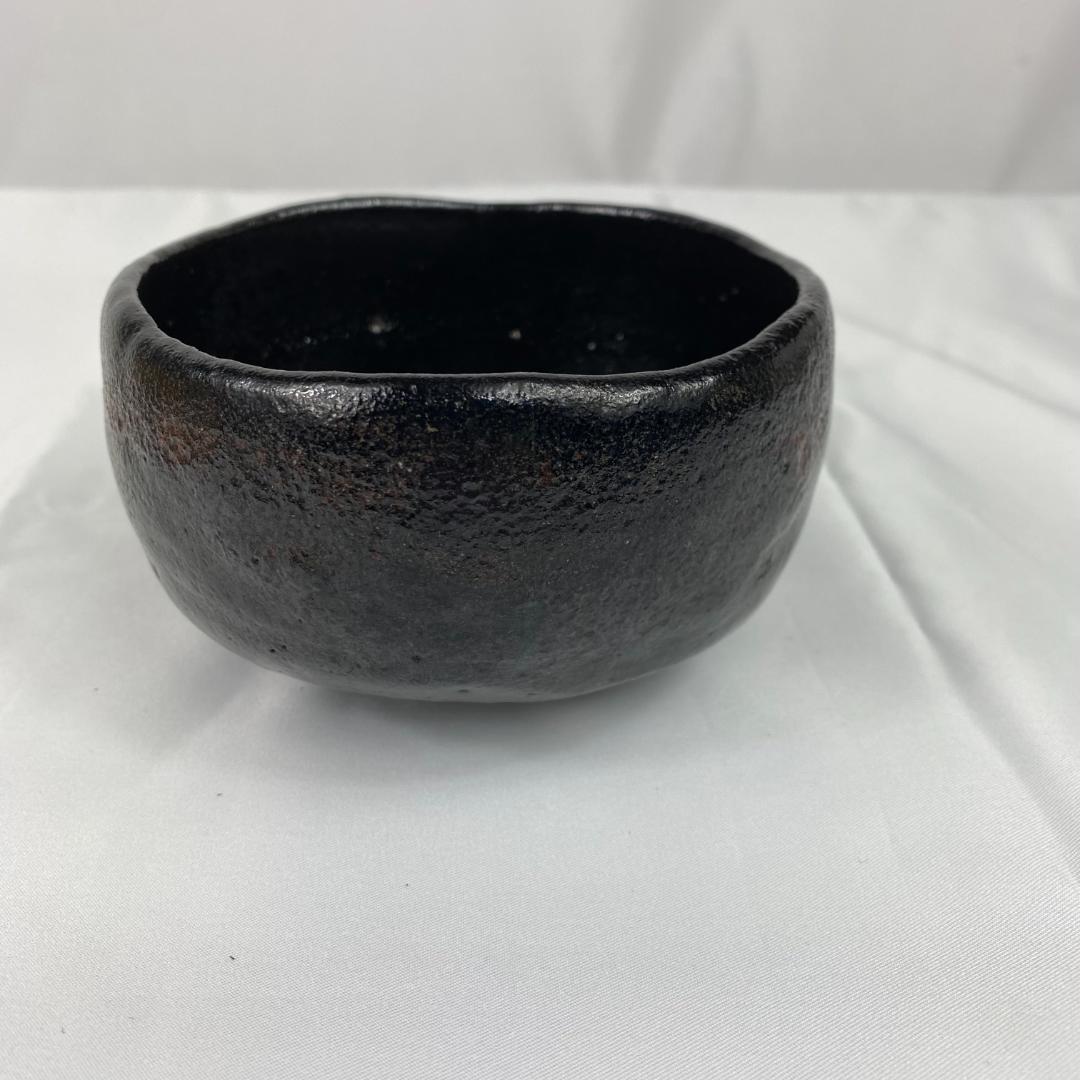 ★京焼 楽焼 現代作家 作品 楽印 黒楽茶碗 茶道具 茶器 抹茶茶碗