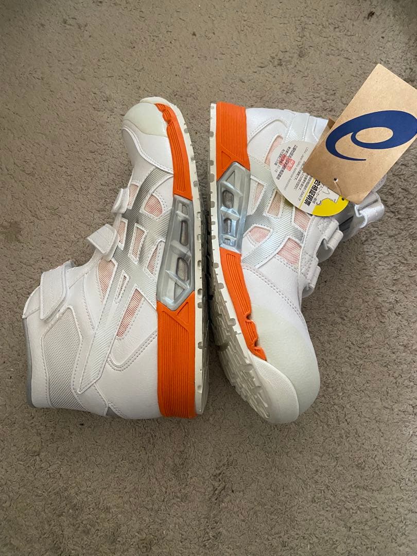 ASICS 安全靴 ホワイト/オレンジ 新品タグ付き