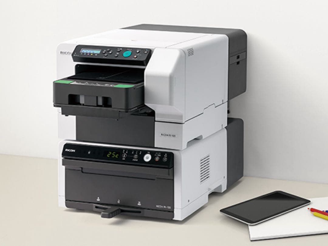RICOH Ri100 + Rh100 ガーメントプリンター Tシャツ印刷機