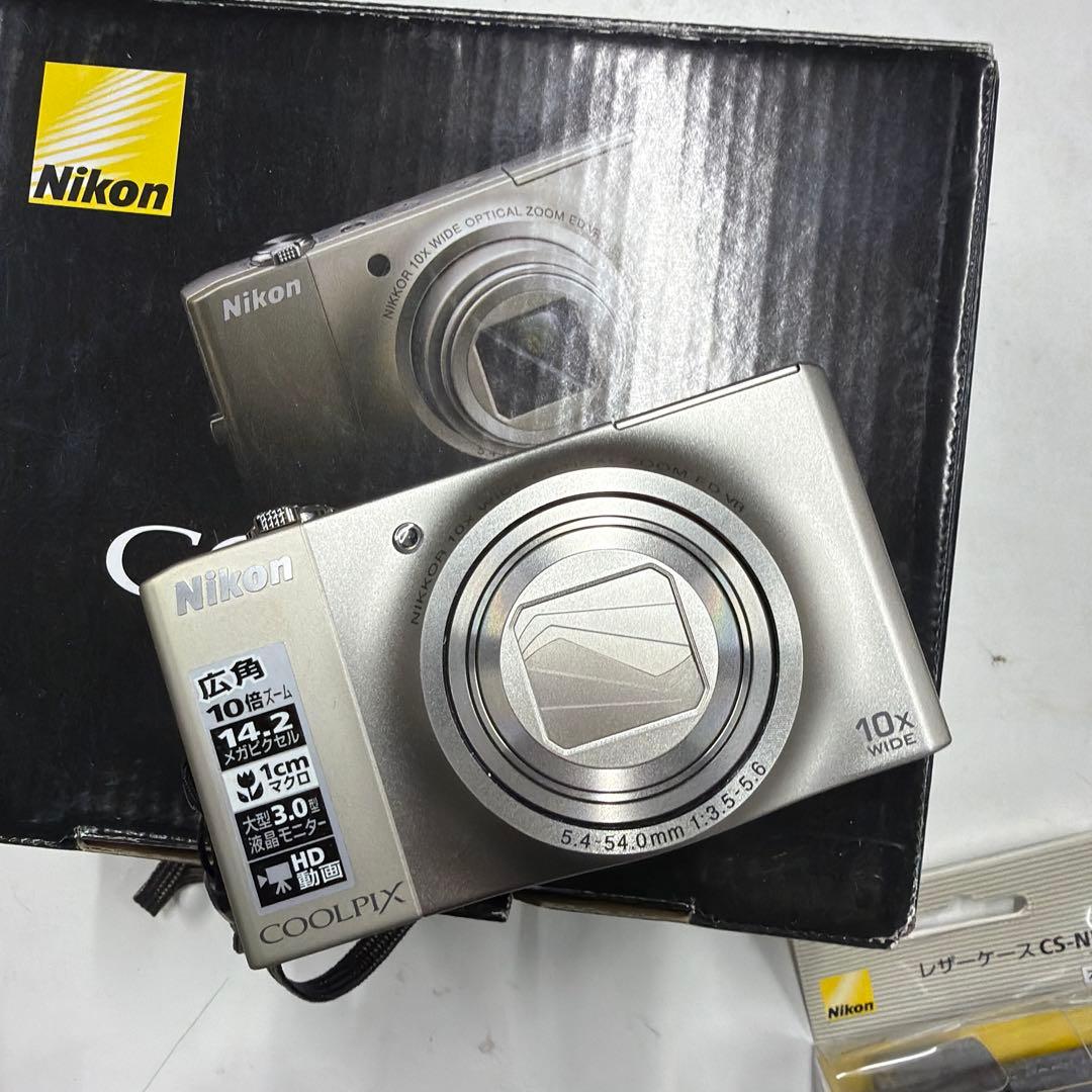 【美品】Nikon COOLPIX S8000 本体　予備電池　純正レザーケース