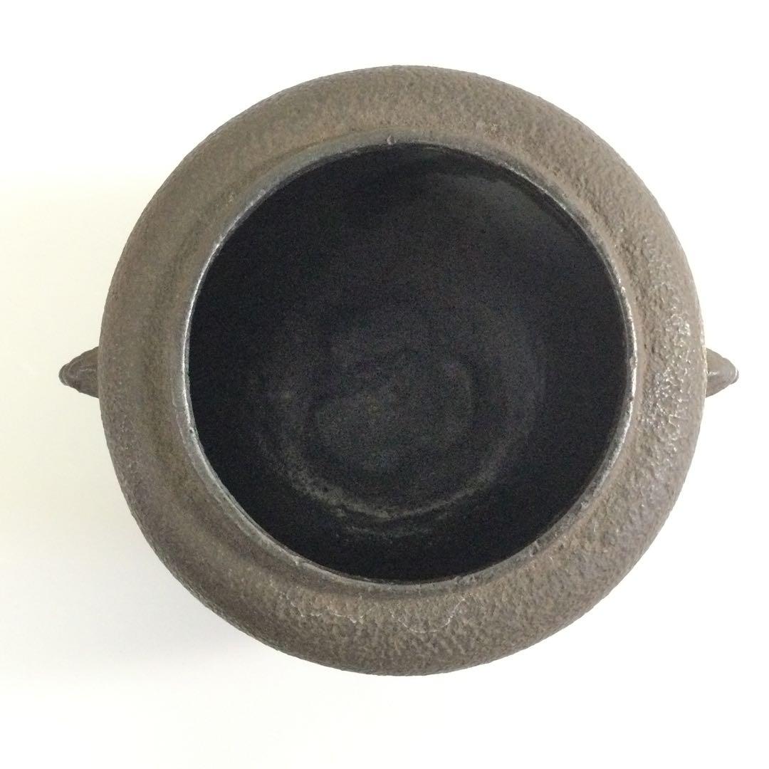 棗釜 茶釜 銅蓋釜環付 茶道具 釜道具 紙箱 T892