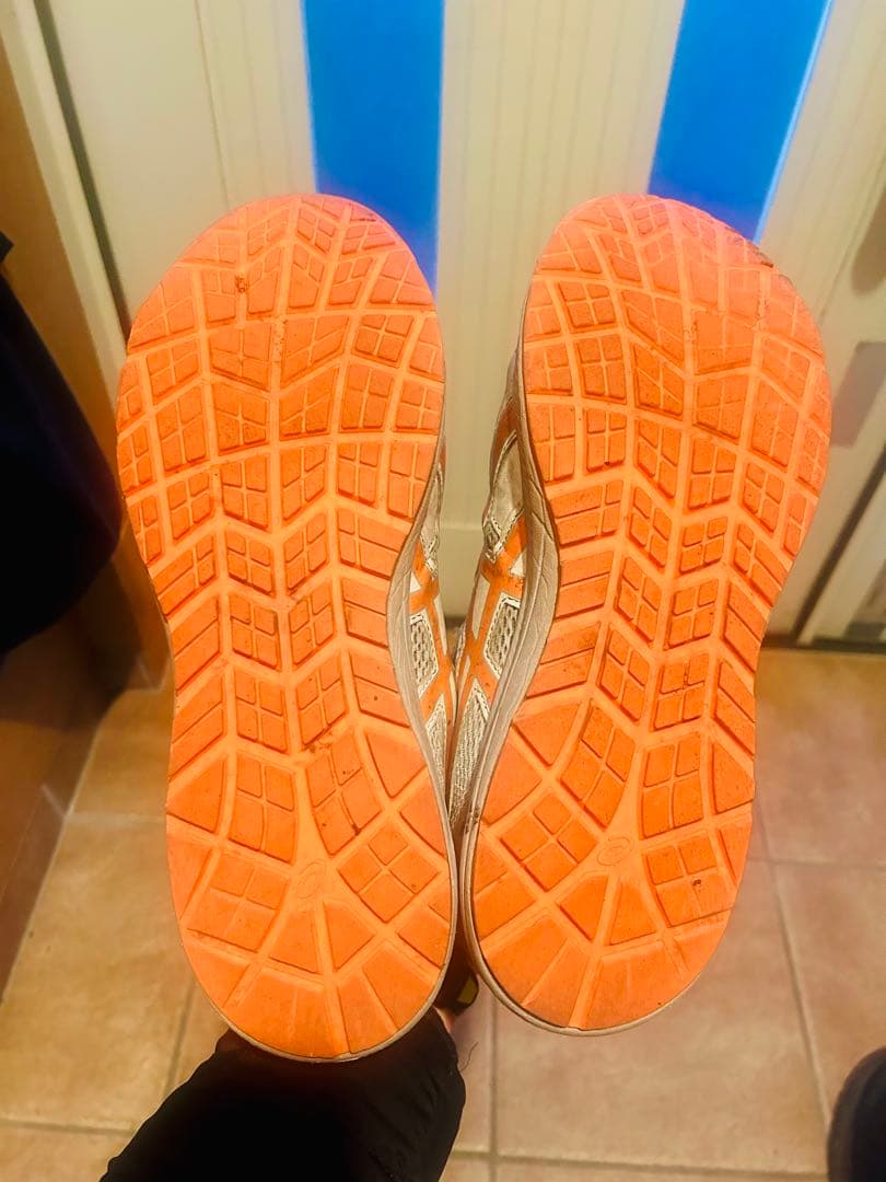 ASICS BOA ダイヤル式安全靴 ホワイト/オレンジ