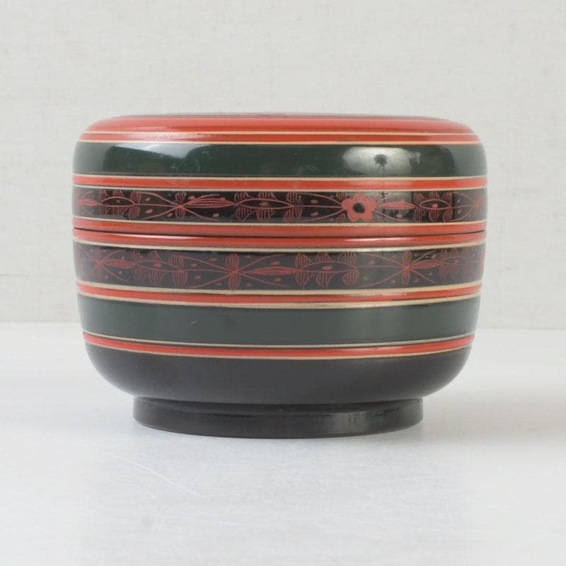 茶道具　山中塗　中村宗悦作　即中斎好　唐物写　独楽平棗　共箱　V　A67
