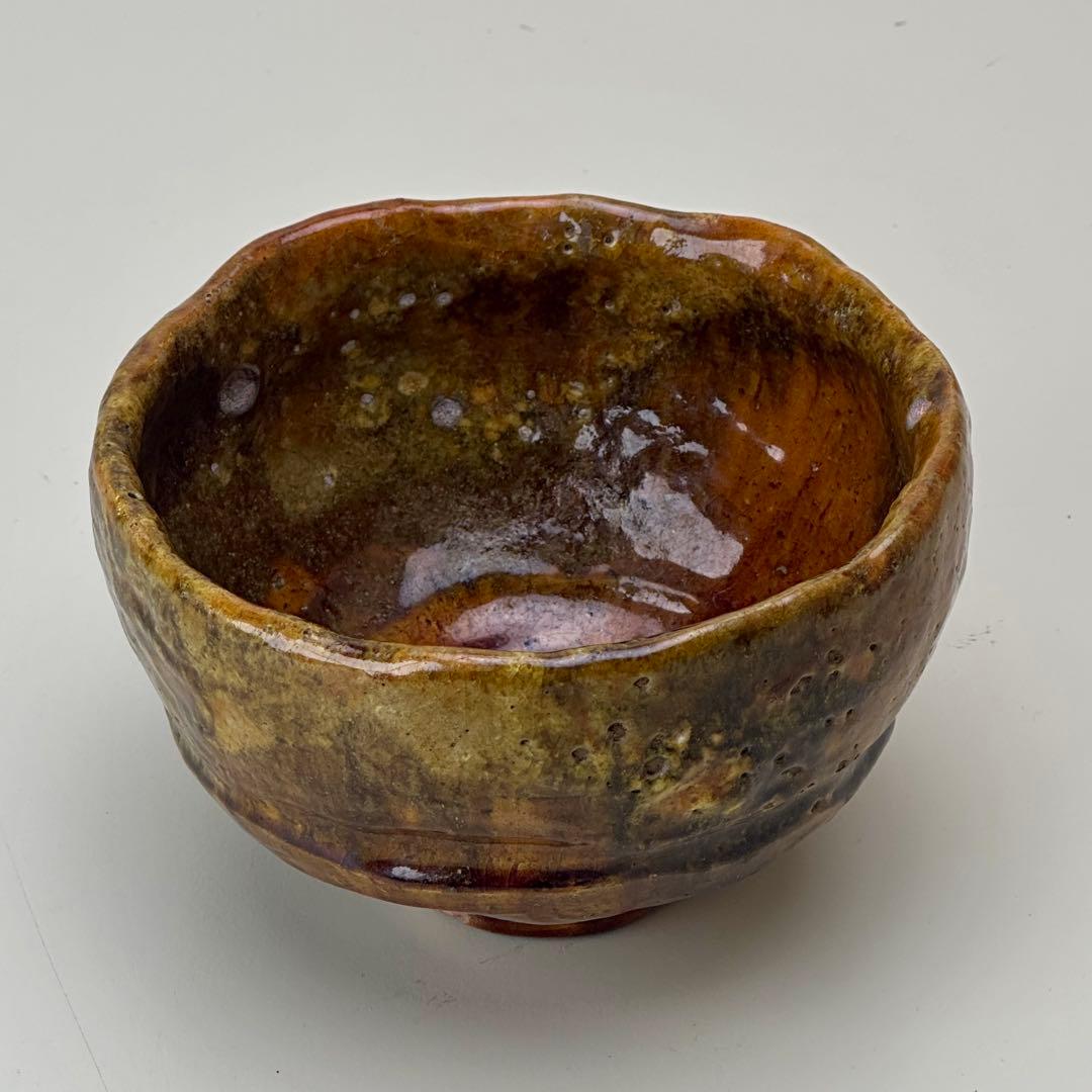 嵯峨焼 楽焼茶碗 時代箱付 茶道具 江戸時代 骨董品 アンティーク