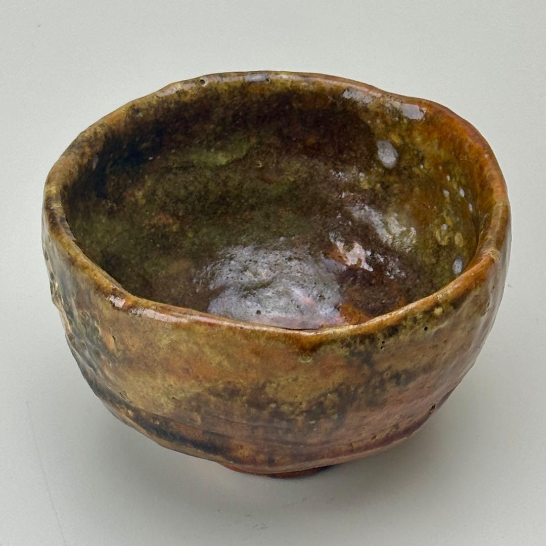 嵯峨焼 楽焼茶碗 時代箱付 茶道具 江戸時代 骨董品 アンティーク