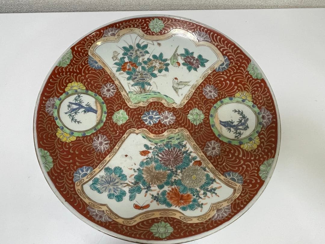 【現状品】有田焼 古伊万里 金彩 色絵 朱絵 五彩錦手 大皿 割烹 懐石