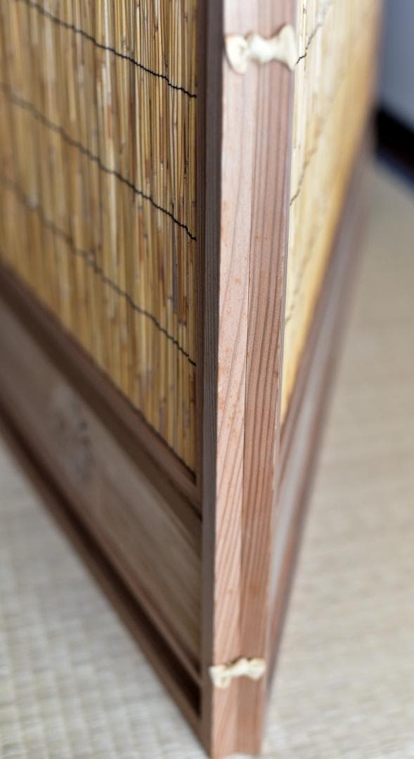 透かし彫り、よしず風炉先屛風【極上品】お茶道具／共箱