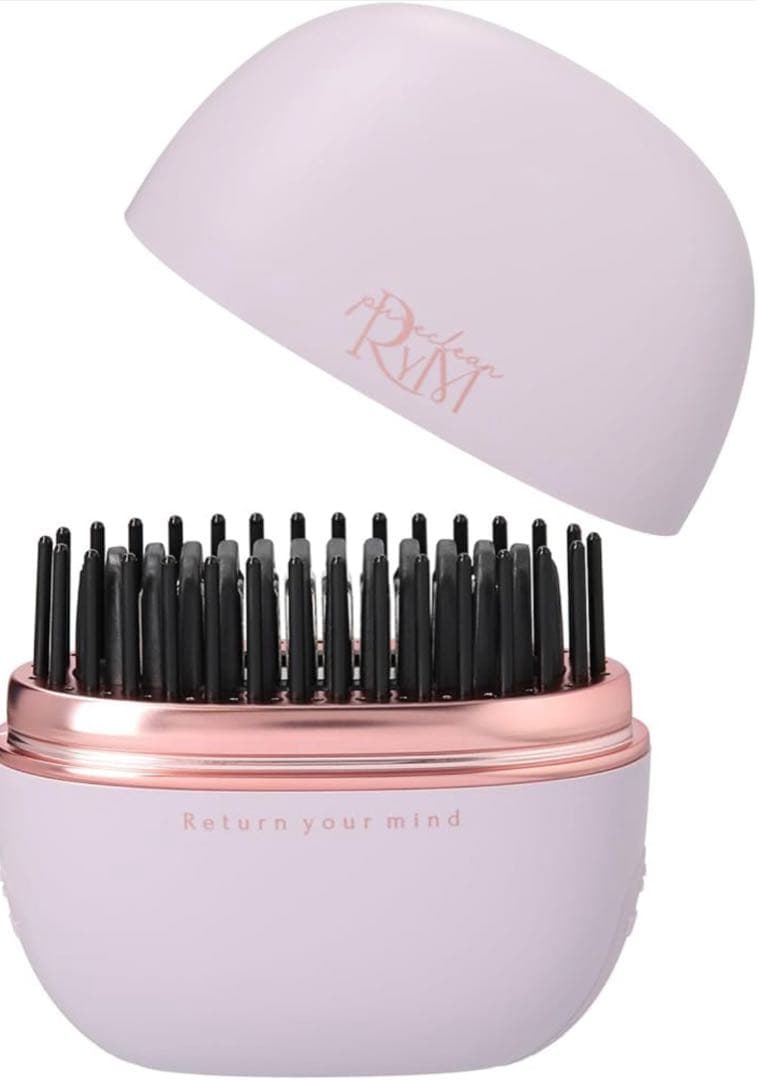【新品未使用品】Rym コードレス ヘアブラシアイロン ライトパープル