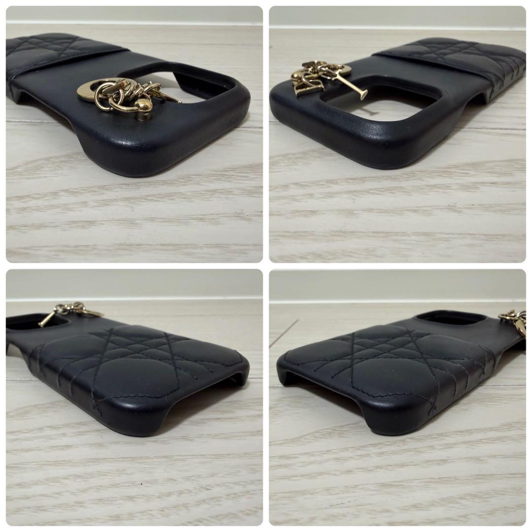 ✨極美品✨Dior　LADY DIOR　iPhone15Proケース　羊革　黒