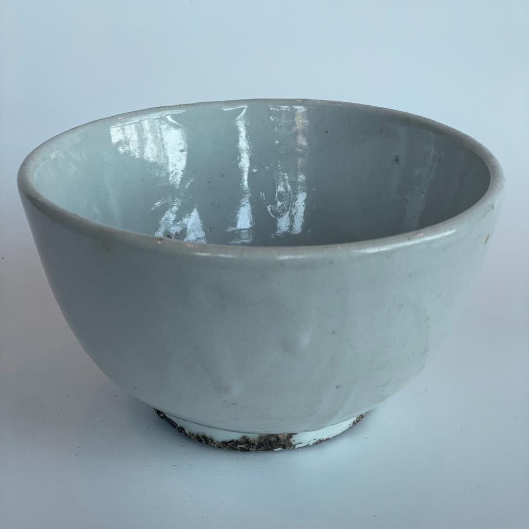 古渡 白磁碗 清代中後期 中国 南方民窯 唐物 茶碗 14.3cm 古陶磁 古玩