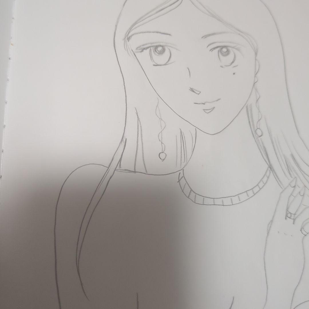 女性のポートレート イラスト 鉛筆画